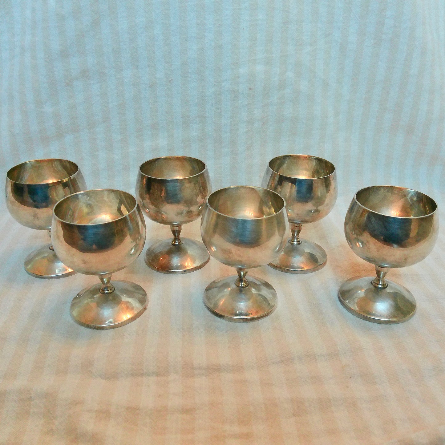 22 Small Silver Mini Goblets, Set of 6
