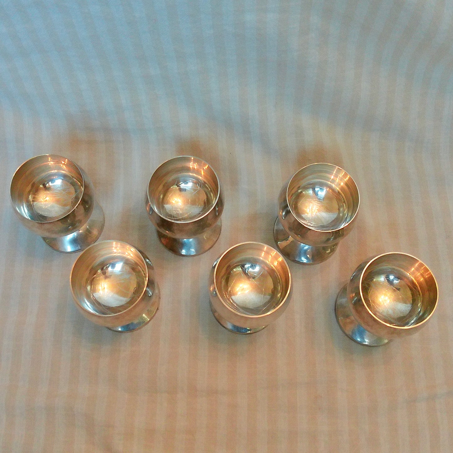 22 Small Silver Mini Goblets, Set of 6