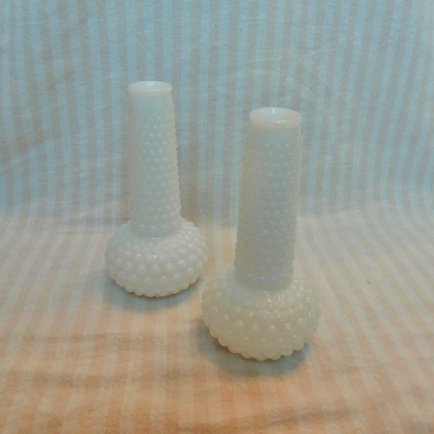 24 Bubble Milk Glass Bud Vases