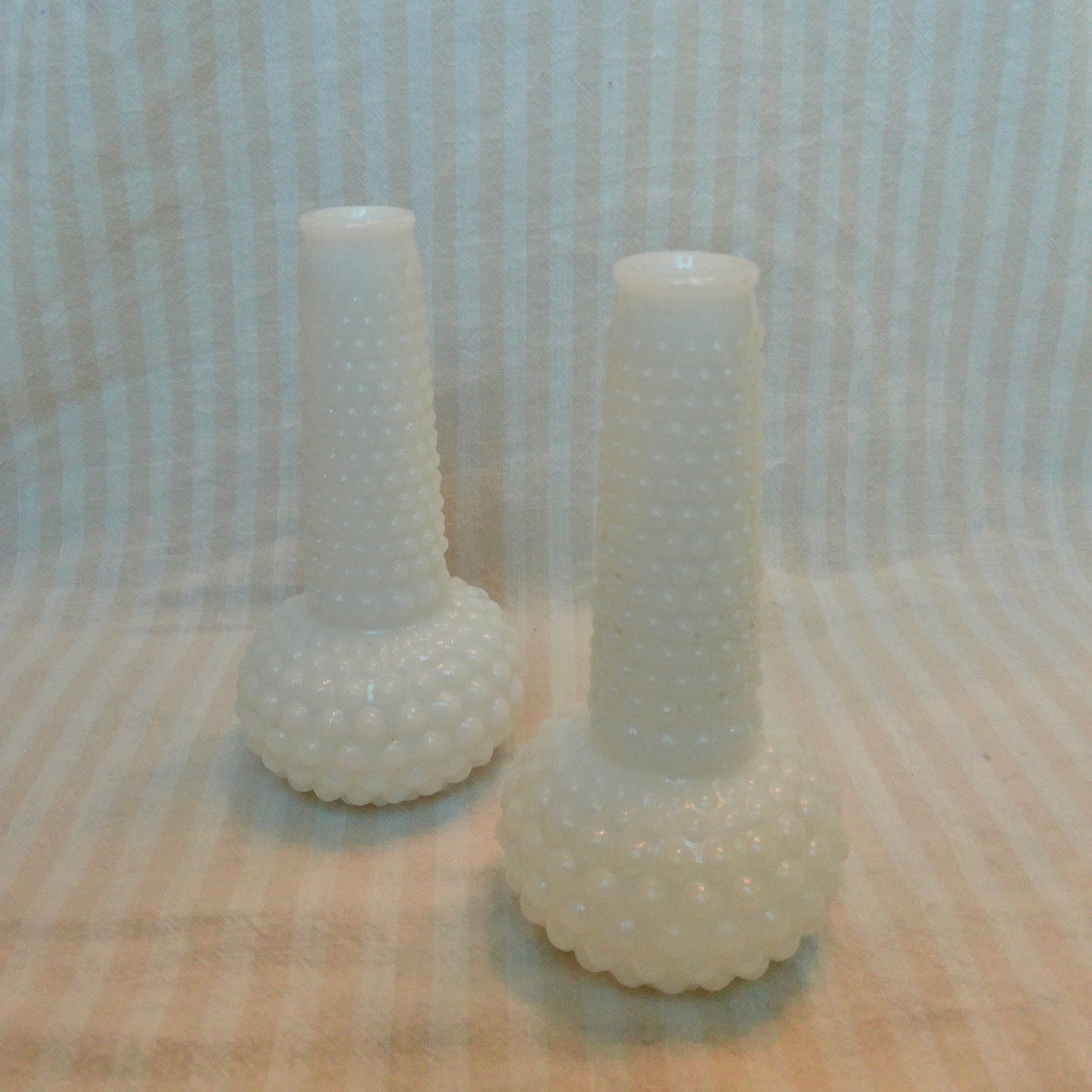 24 Bubble Milk Glass Bud Vases