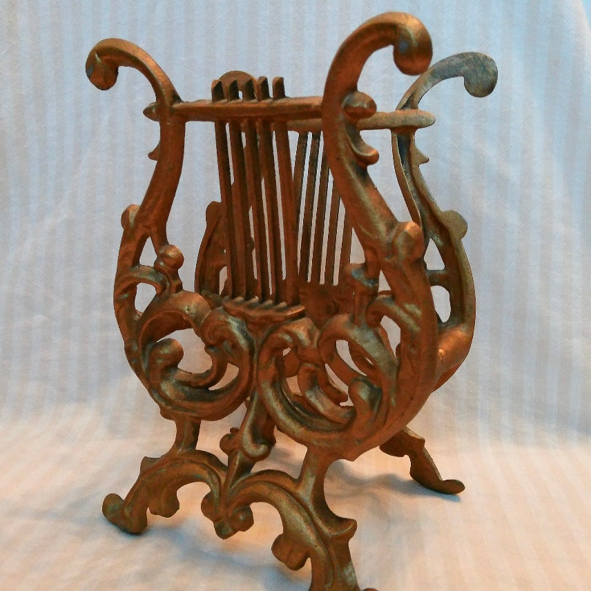 07 Gold Cast Metal Harp Sheet Music Holder