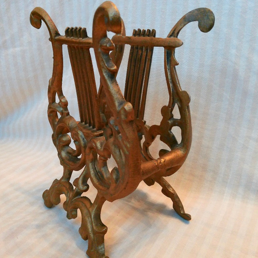 07 Gold Cast Metal Harp Sheet Music Holder
